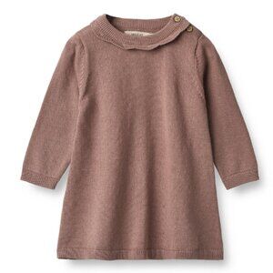 Wheat Cotton Knit Dress Nannie - lavender rose 9 months